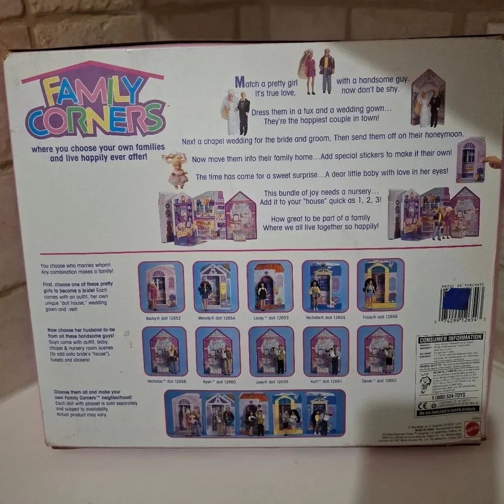 Vintage Family Corners Melody Doll Dollhouse 4 Room Scenes